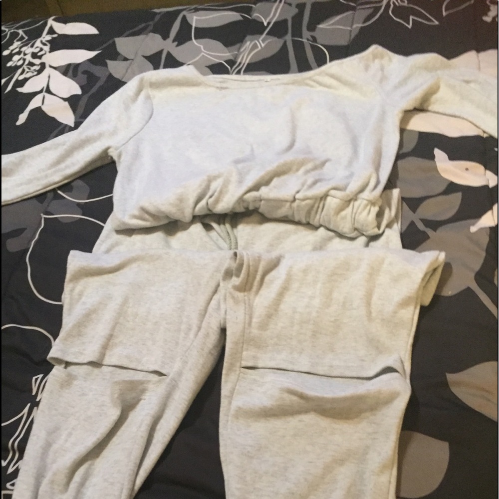 Gray One Piece Pants